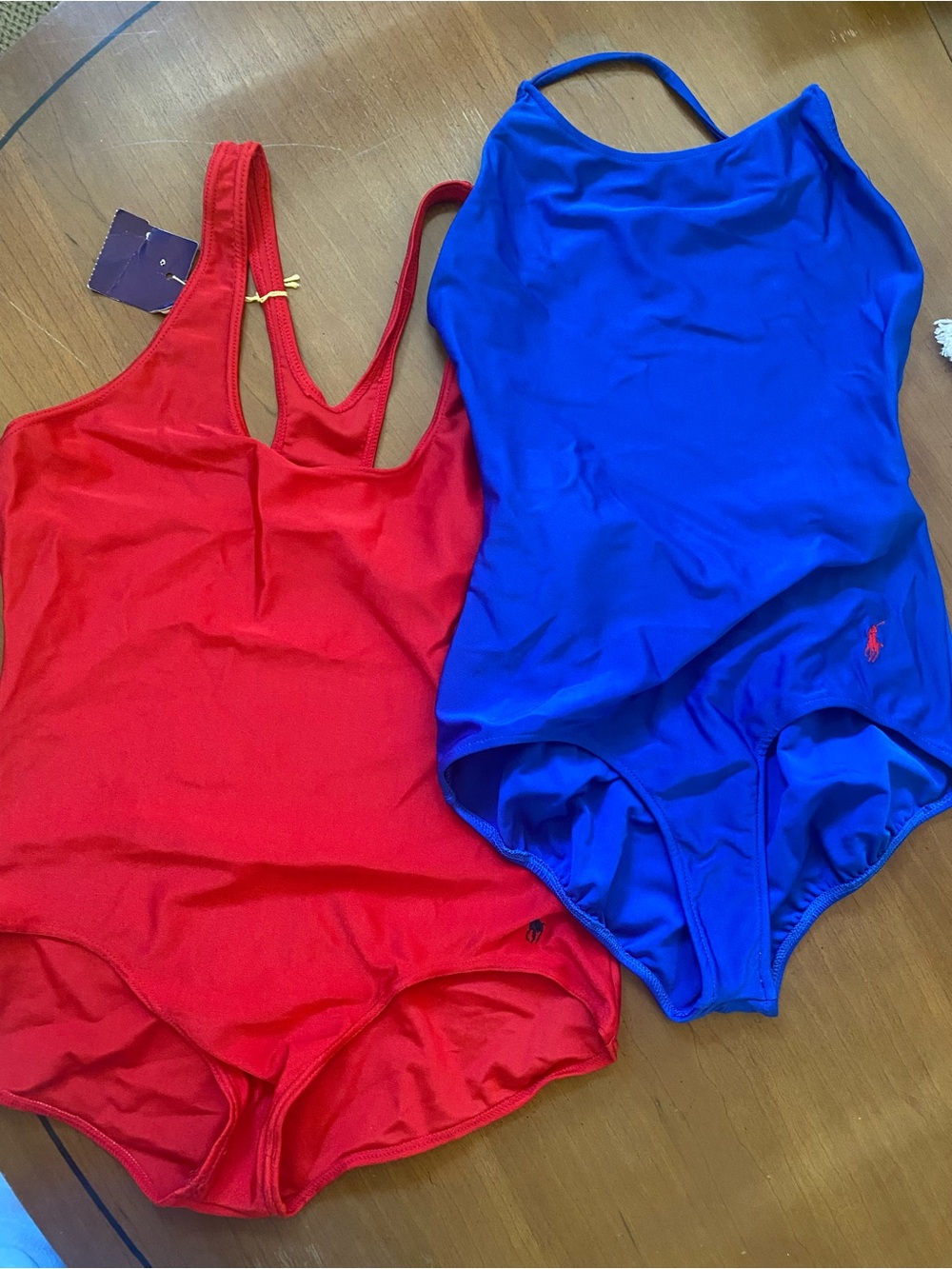 NWT 2 Ralph Lauren Kids' Blue & Red One-Piece Swimsuits